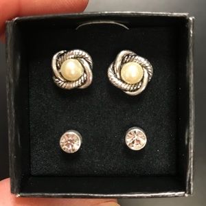 Pearlesque & Rhinestone Interchangeable Earrings